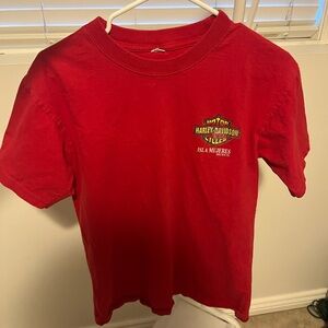 Harley Davidson Isla Mujeres Mexico T Shirt Red Dealer Tee Front Back Print